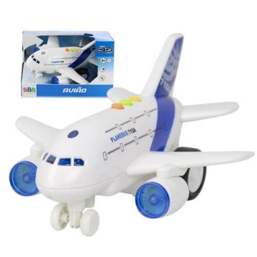 Imagem de Avião de Brinquedo Coleção Infantil Criança Mini Veículo Som Luz Fricç