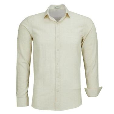 Imagem de Camisa Social Amil Masculina Linho Comfort Manga Longa Sem Bolso 1881 