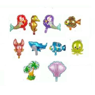Imagem de Balões Metalizado Peixes Fundo Do Mar - Balão 34 Cm - 10un. - chn