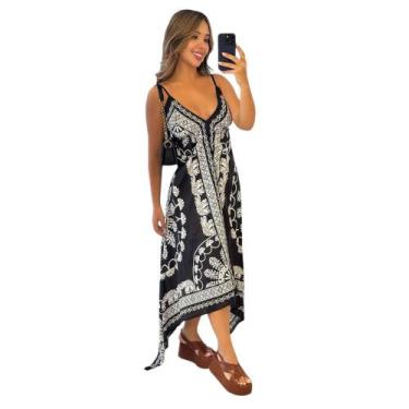 Imagem de Vestido Indiano de Ponta Estampado - Loja da Índia