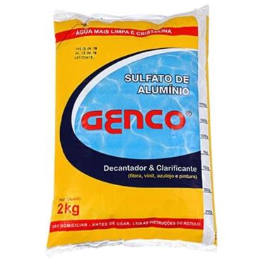 Imagem de Sulfato de Alumínio em Pó 455316 para Tratamento de Piscinas Verdes e Turvas 2kg Genco