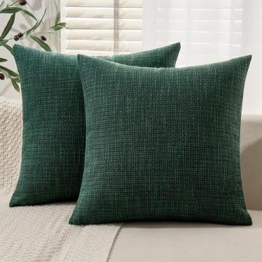 Imagem de Capa de travesseiro MIULEE Burlap Linen Christmas 50x50cm verde escuro