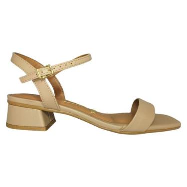Imagem de Sandalia Feminina Salto Baixo Vizzano Napa Basica 6454.111, Bege, 35