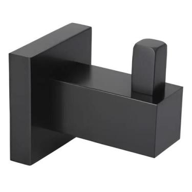 Imagem de Cabide Quadrado Para Banheiro Dupla Fixação Preto Fosco Black - Sollux