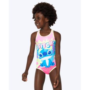 Imagem de Maiô com Proteção Solar Infantil Feminino Stitch Puket 110401311, Azul