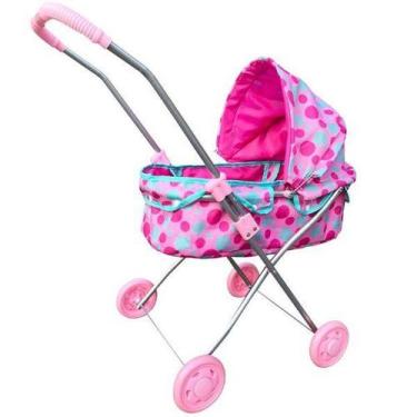 Imagem de Carrinho Boneca Berço PLUS Estampa Bolas DM TOYS DMT6501