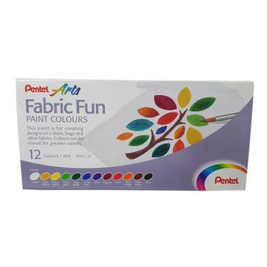 Imagem de Tinta para Tecido Pentel Arts Fabric Fun 12 cores FFPC1-12