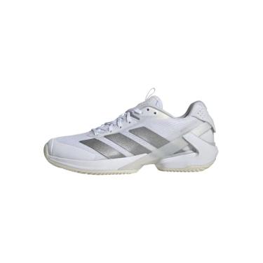 Imagem de adidas Tênis feminino Adizero Ubersonic 5 Clay Tênis feminino, Branco/Prata Metálico/Branco, 36
