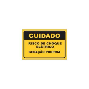 Imagem de Placa de PVC 3mm CHOQUE ELETRICO GERAÇAO PROPRIA 25cmX17CM - Bem Brasi