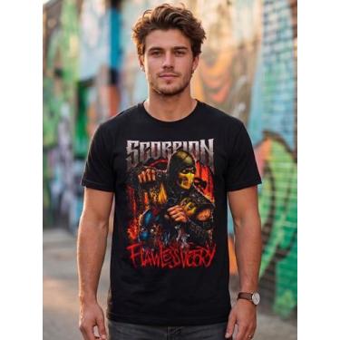 Imagem de Camiseta Unissex - Mortal Kombat Scorpion Flawless Victory Tamanho:GGC