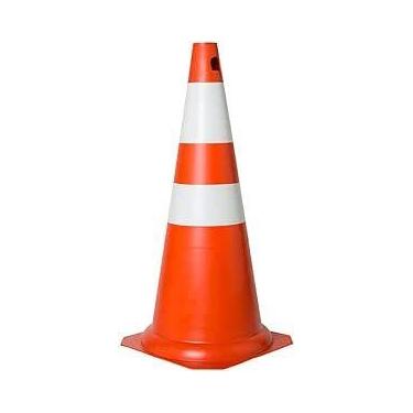 Imagem de Cone pvc laranja e branco 75cm kteli