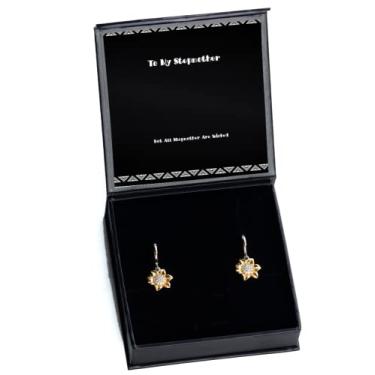 Imagem de SpreadPassion Not All Stepmother Are Wicked Stepmother Brincos de girassol, presentes inspiradores de madrasta, para mãe