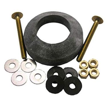 Imagem de LASCO Kit de parafusos para tanque de vaso sanitário 04-3801 com parafusos de latão, arruelas de borracha e metal, porcas sextavadas e asas, vedação W-208 TXB