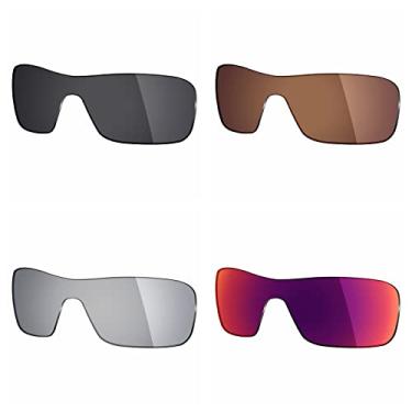 Imagem de 4 pares de lentes polarizadas de substituição Mryok para óculos de sol Oakley Turbine Rotor – Preto Stealth Preto/Bronze Marrom/Prata Titânio/Midnight Sun