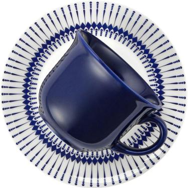 Imagem de Kit 8 Xícaras com Pires Biona Colb Oxford® Cerâmica 200 Ml
