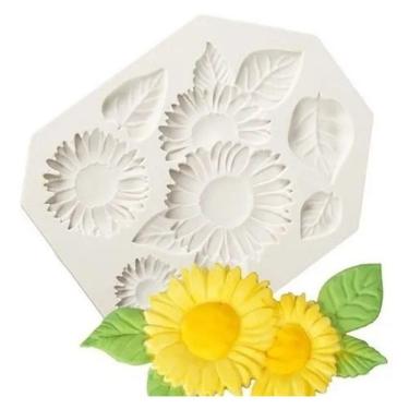 Imagem de Molde De Silicone Margaridas, Girassol, Resina, Confeitaria, Biscuit Molds Planet