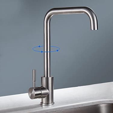 Imagem de 2 modos torneira de latão pullout extra longo estiramento torneira 360 graus multifuncional furo único misturador pia de cozinha, b, china