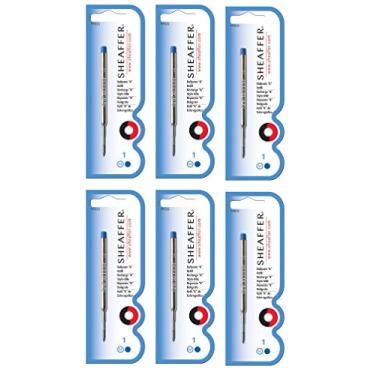 Imagem de Refil de caneta esferográfica Sheaffer K, ponta média, tinta azul, embalagem com 6 (99325)
