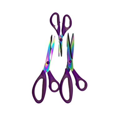 Imagem de Kit 3 Tesouras Titânio Lanmax Costura Artesanato Patchwork