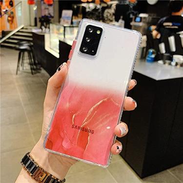 Imagem de Capa de telefone de mármore transparente para Smasung Galaxy S21 Plus S20 FE Note 20 Ultra A72 A52 A32 A22 A12 A71 A51 A31 A21S A11 5G Capa, vermelha, para Samsung A32 4G