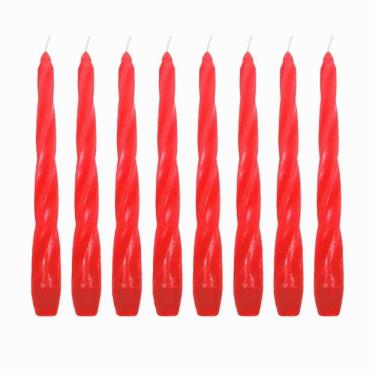 Imagem de Kit 10 Velas Castiçal Vermelha 20 Cm Candelabro