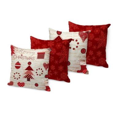 Imagem de Kit 4 Almofadas Decorativas Merry Christmas - Love Decor