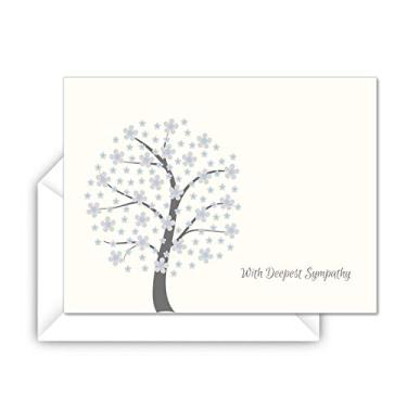 Imagem de 15 cartões de simpatia saudação notas de simpatia cerejeira floral árvore 5 x 7