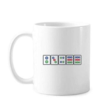 Imagem de Dots Suit Mahjong Tiles Caneca Cerâmica Café Porcelana Copos Louça