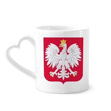 Imagem de Caneca com emblema nacional da Polônia Europa caneca café cerâmica copo de coração de vidro