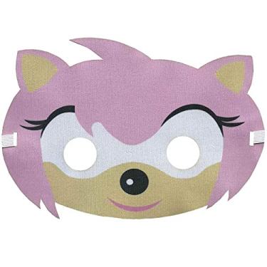 Imagem de Máscara Sonic Rosa Infantil Amy Rose Com Elástico