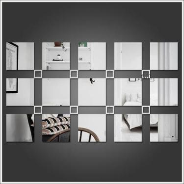 Imagem de Espelho Decorativo Em Acrílico 23 Quadrados Para Sala - Decoramix