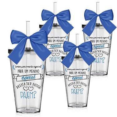 Imagem de Kit 4 Copos Lembrancinha Personalizados Convite Especial para Pajem