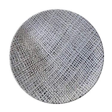 Imagem de Prato de linho cinza abstrato decorativo de porcelana salver louça de jantar