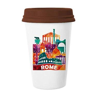 Imagem de Itália Roma Paisagem Alfândega Caneca de Café Vidro Potável Cerâmica Copo Tampa