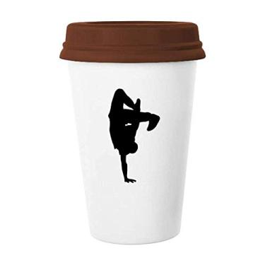 Imagem de Caneca saltando dançarino esportes quebrando copo de cerâmica copo copo tampa