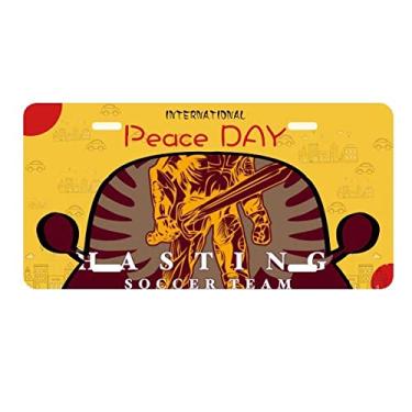 Imagem de DIYthinker Placa de licença da cultura da Idade Média Valente Sabre Guerreiro Etiqueta Decoração de carro Dia da Paz