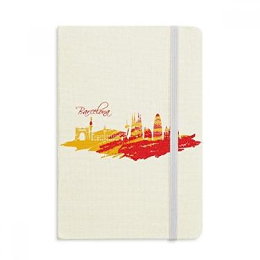 Imagem de Caderno de Barcelona vermelho e amarelo oficial de tecido capa dura diário clássico