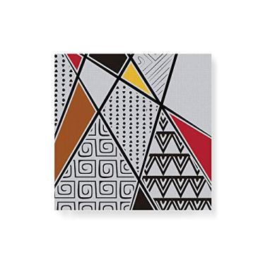Imagem de Arte Maníacos Quadro Decorativo em Tela Canvas Textura Africana Linhas - 30x30cm