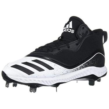 Imagem de adidas Tênis de beisebol masculino Icon V Bounce Mid, Ftwr branco/núcleo preto/núcleo preto, 15