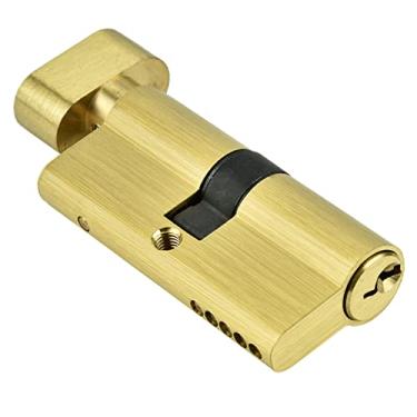 Imagem de Fechadura cilíndrica de cobre de 65 mm com trava de porta antirroubo única aberta com chave resistente à corrosão antiferrugem adequado para porta de madeira porta de alumínio