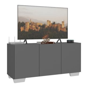 Imagem de Rack para Tv até 32 Polegadas com 3 Portas Multimóveis Mp1068 Grafite/branco
