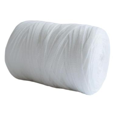Imagem de Tachiuwa Fio de tricô fio grosso crochê camiseta fio crochê projetos espaguete fio tecido pano fio para sacos almofada tapetes, branco