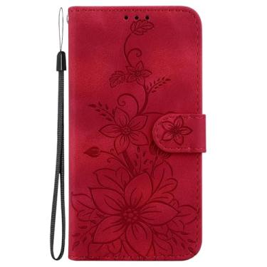 Imagem de Hee Hee Smile Capa de telefone para Asus Zenfone 9 Retro Phone Leather Case Simplicidade Capa de telefone padrão de flor Flip Back Cove