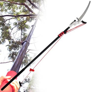 Imagem de Podador de árvores telescópico, serra de poste de 18 pés/24 pés extensível de longo alcance, serra de poda de árvores para podar e aparar galhos e folhas-24 pés
