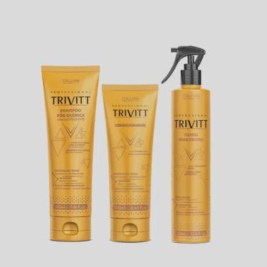 Imagem de Trivitt Shampoo Pos Quimica 250ml Condicionador Hidratante 250ml e Fluido para Escova 300ml