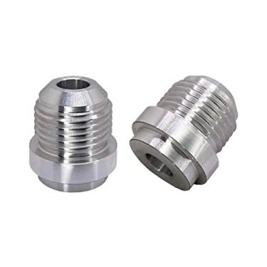 Imagem de AN8 Weld On Bung Alumínio Macho Flare Soldável Tanque de Combustível Encaixe AN8 JIC-8 AN (3/4-16) Conector Adaptador de Mangueira Rosca (4, Alumínio, AN8)