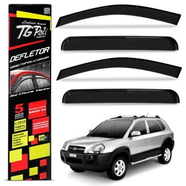 Imagem de Calha Chuva Hyundai Tucson 2004 a 2017 Defletor Fumê Tgpoli