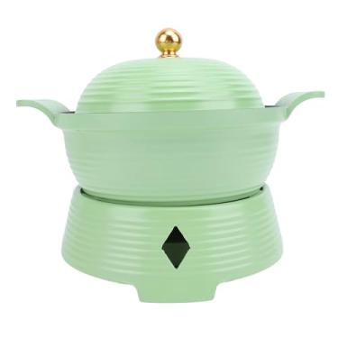 Imagem de Caçarola Tigela de Argila 30 Onças Com Base de Fogão a álcool para Cozinhar Dolsot Bibimbap Sopa Assadeiras Forno, Caçarola de Cerâmica Premium Panela de Barro Com Tampa, para