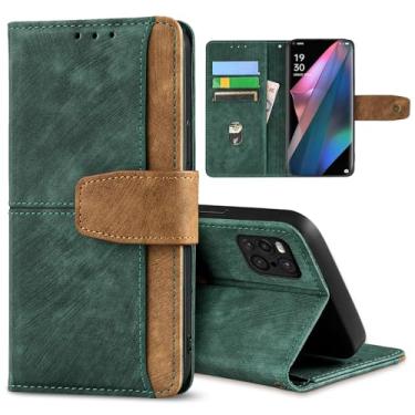 Imagem de GANGANPRO Coldre de couro para celular executivo para Oppo K10/A77/A57/A56s/OnePlus Nord N300, capa flip antiderrapante resistente a arranhões com suporte para cartão, capa carteira com suporte de