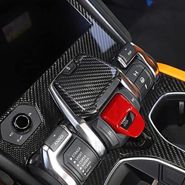 Imagem de Tampa de interruptor de bloco P de controle central de carro de fibra de carbono real acabamento de botão de arquivo P adequado para Lamborghini Urus 2018-2023 acessórios de modificação interna